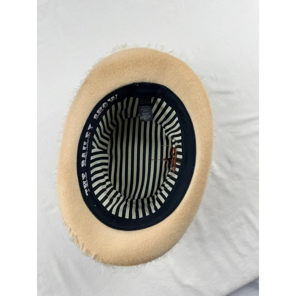Renegade by Bailey Wool Felt Top Hat Beige Ombre Chiffon Band  Sz Small